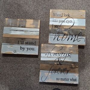 Rustic Wooden Wall Art Set